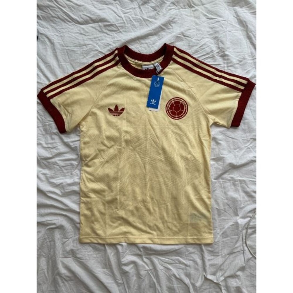 Adidas Columbia Men's 3 Stripe Tee Size M NWT Federacion Colombiana De Futbol
